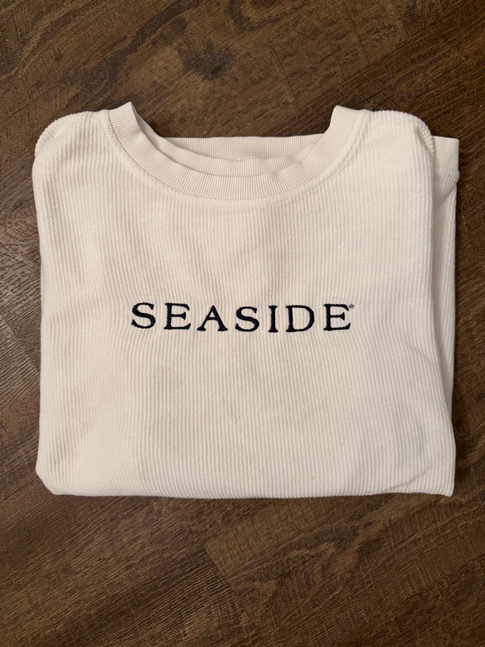 SEASIDE Ribbed White Sweatshirt